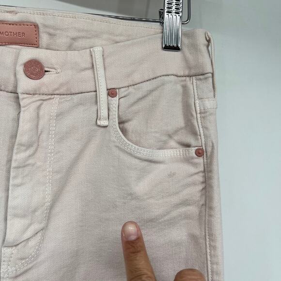 Mother The Looker Ankle Step Fray Jeans in Pink Lemonade Women's 27 Easter - Picture 7 of 12
